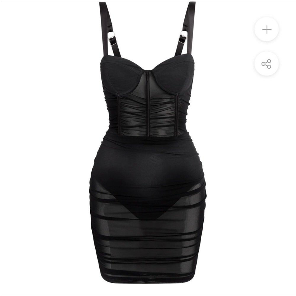 Leau Miami black Mesh Mini Dress